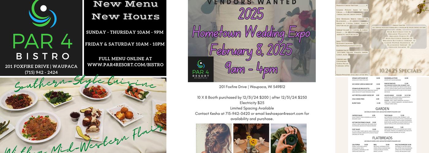 Par4 Bistro at Par4 Resort Menu