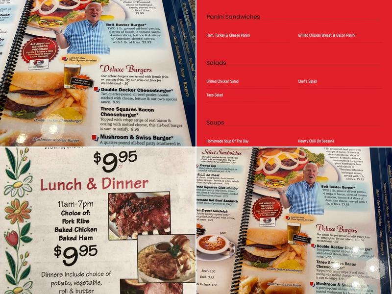 Three Squares Restaurant Menu