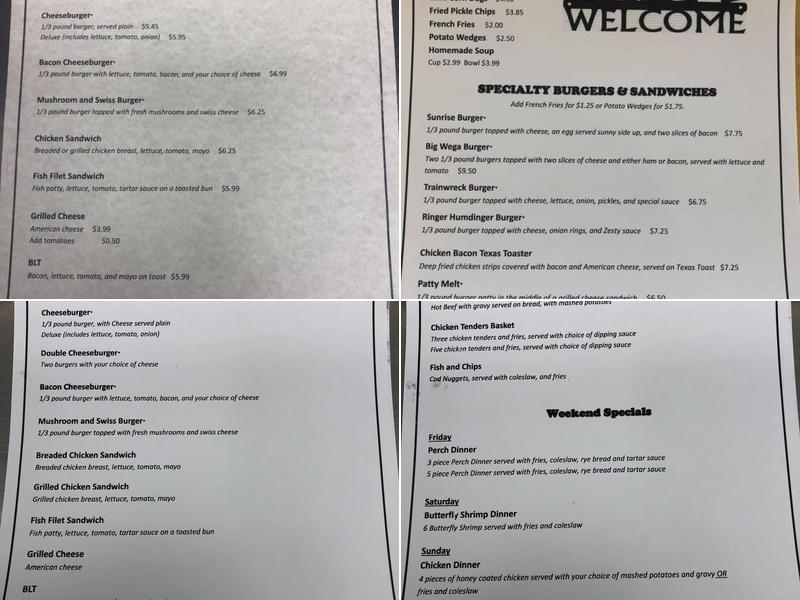 Wega Dairy Barn Menu