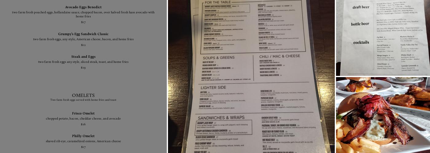 Grumpy Jack's Menu