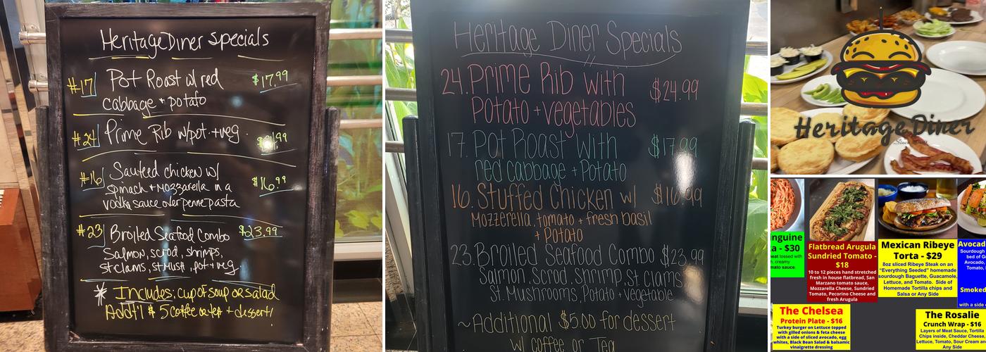 Heritage Diner Menu