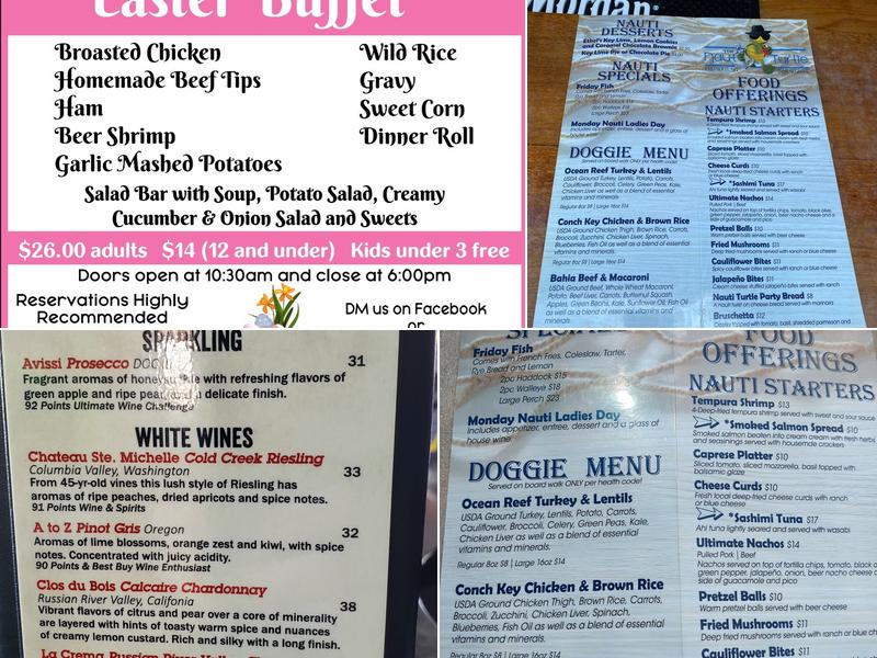 The Nauti Turtle Menu