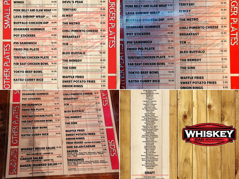 Whiskey Bar Kitchen Menu