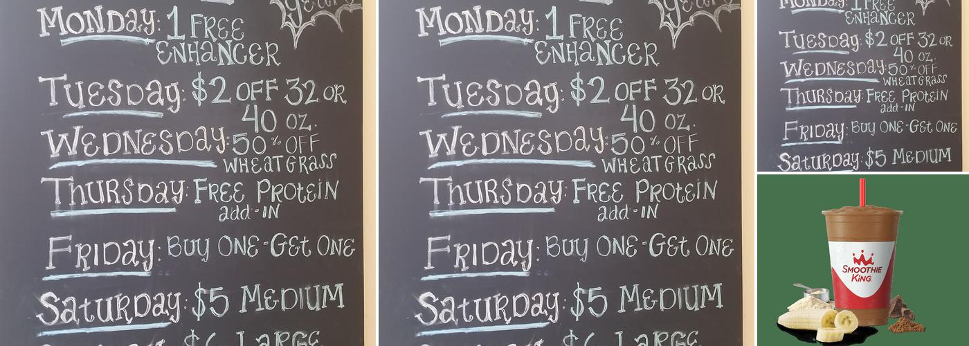 Smoothie King Menu