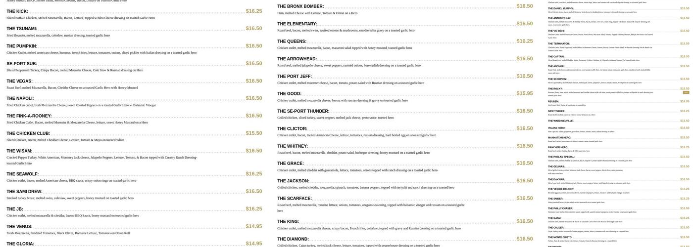 Se-port Delicatessen Menu