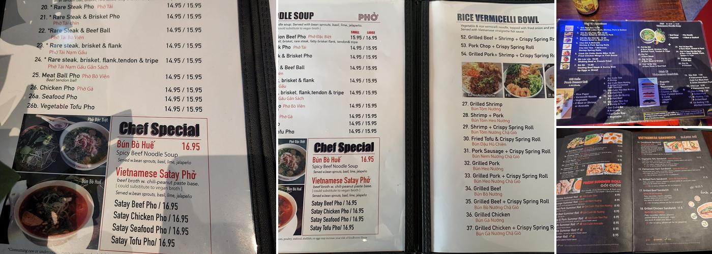 Saigon Casa Menu