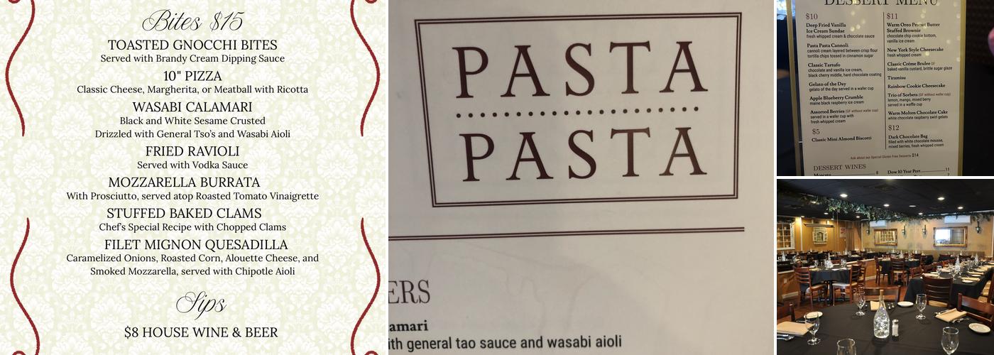 Pasta Pasta Menu