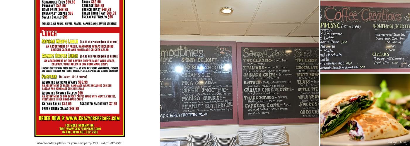 Crazy Crepe Cafe Menu
