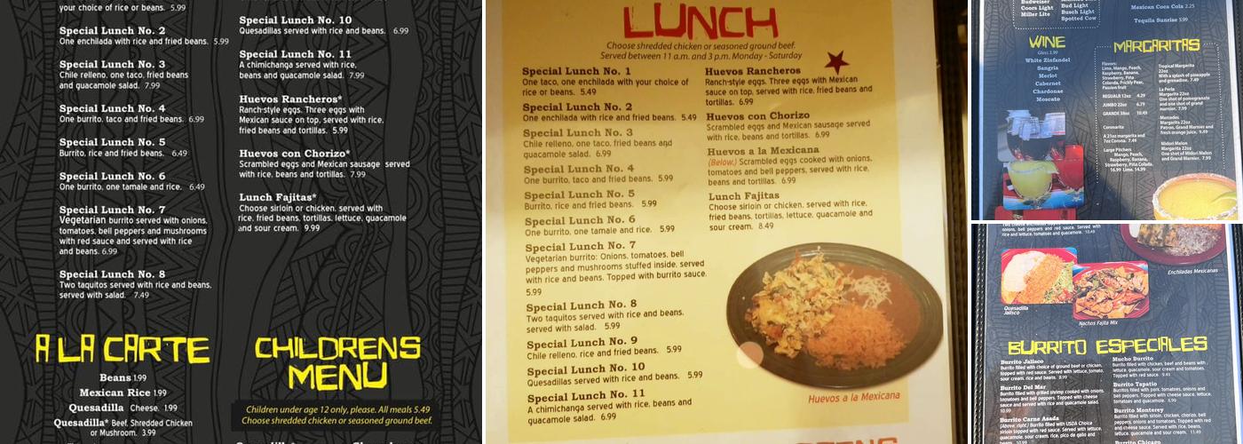 El Tequila Mexican Restaurant & Cantina Menu