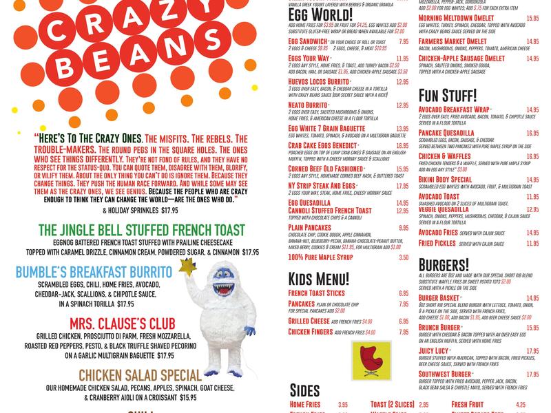 Crazy Beans Menu