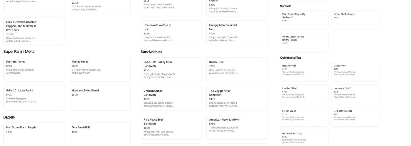 Brooklyn Bagels & Cafe Inc Menu