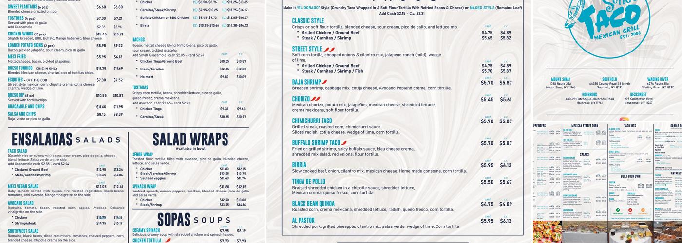 Señor Taco Express Menu