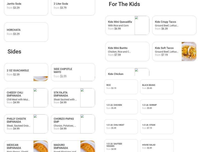 Blue Tortilla Fresh Mexican Grille Menu