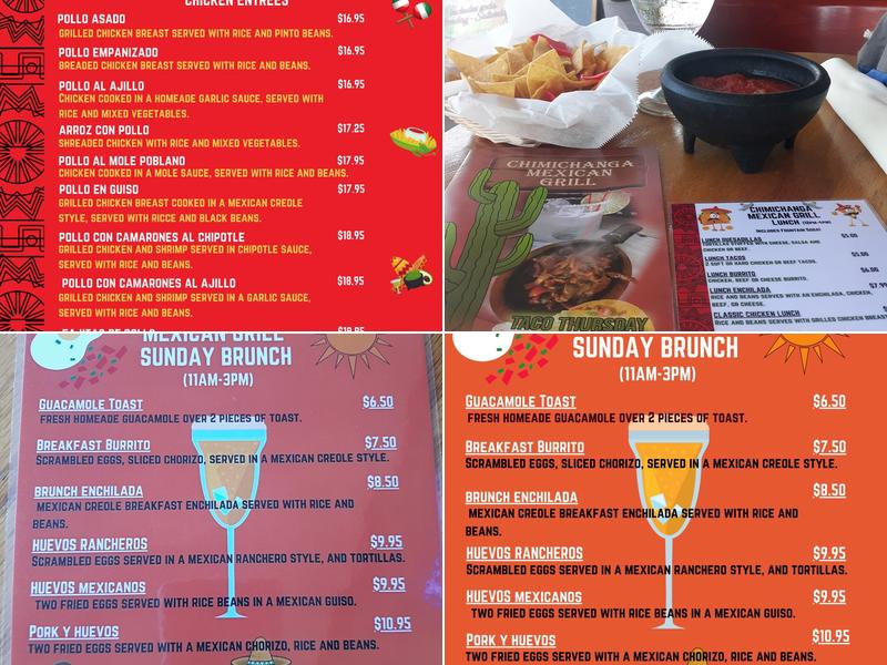 Chimichanga Mexican grill Menu
