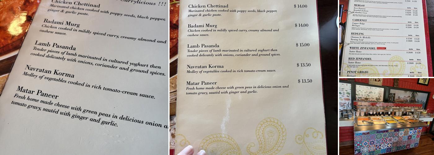 Curry Hut Menu