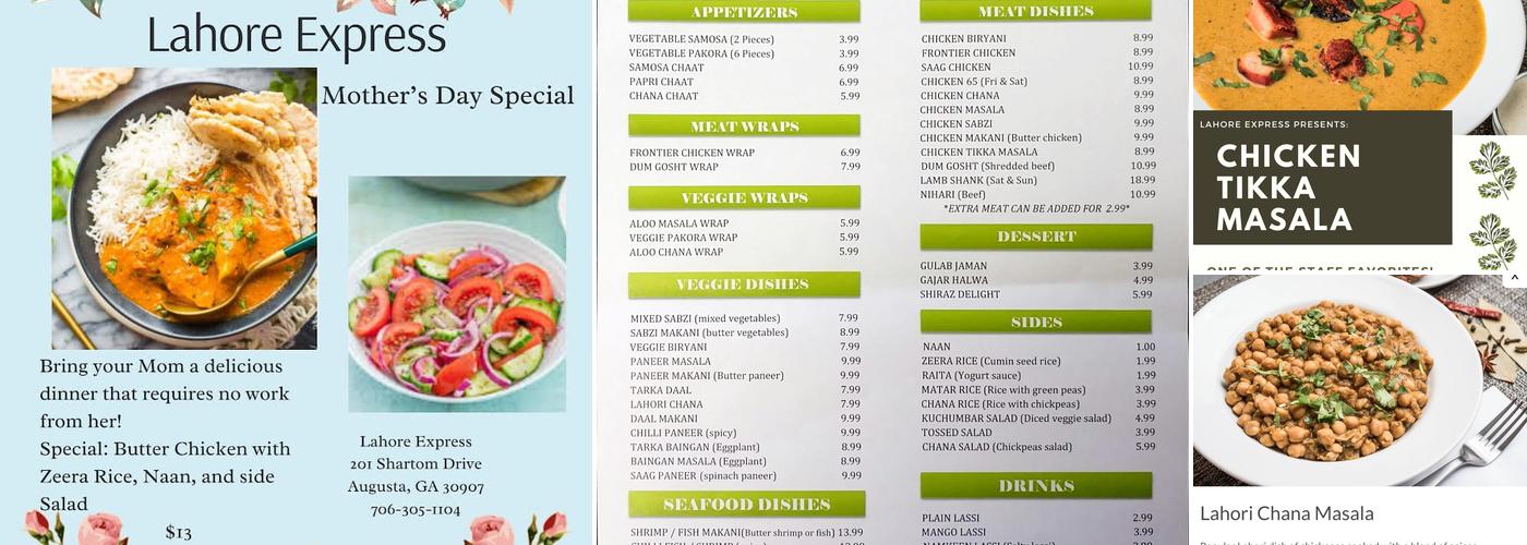 Lahore Express Menu