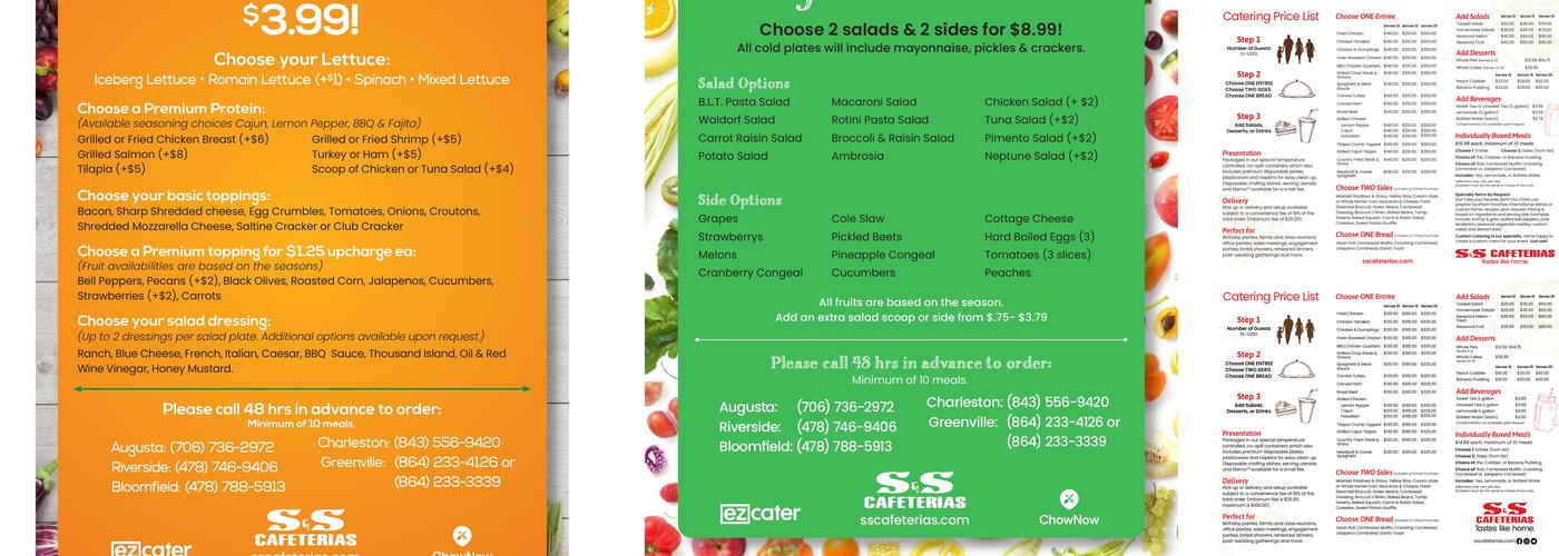 S & S Cafeteria Menu