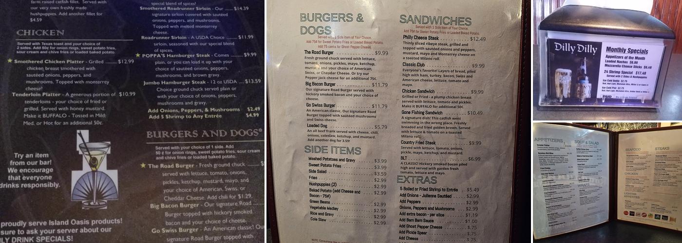 Roadrunner Cafe Menu
