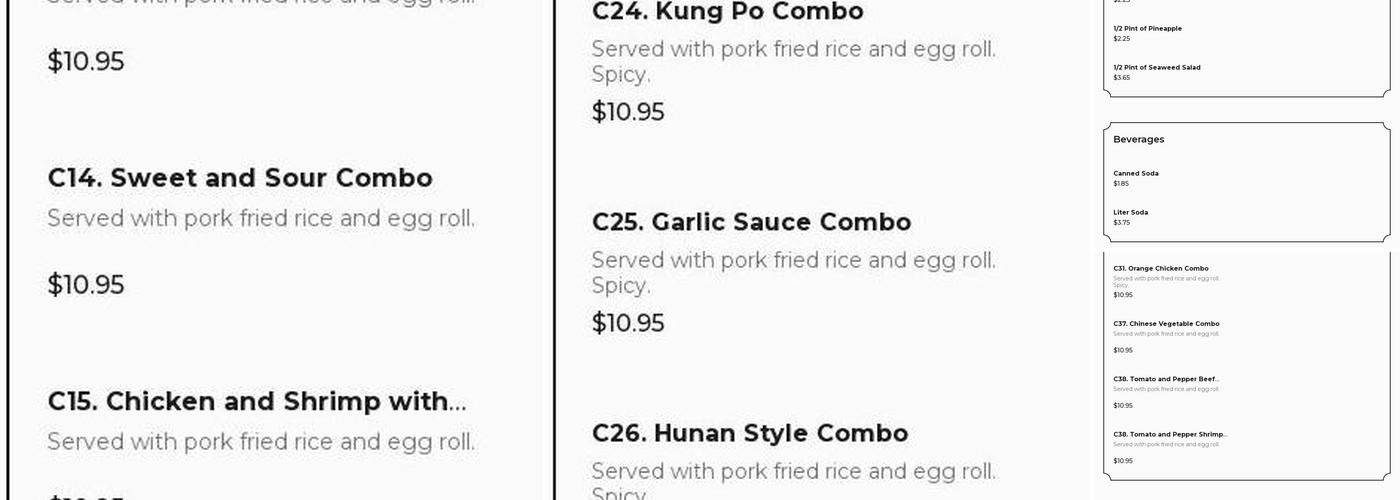 Chenlin Garden(formerly Ting House) Menu