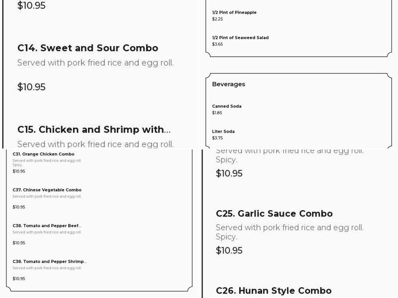 Chenlin Garden(formerly Ting House) Menu