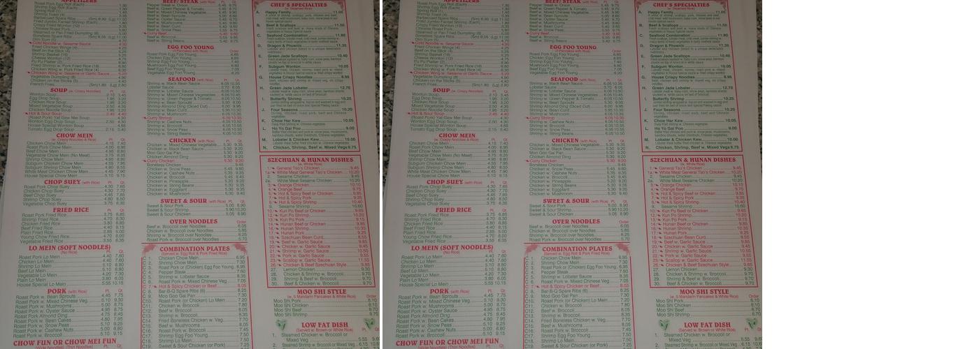 Wing Wah Kitchen Menu
