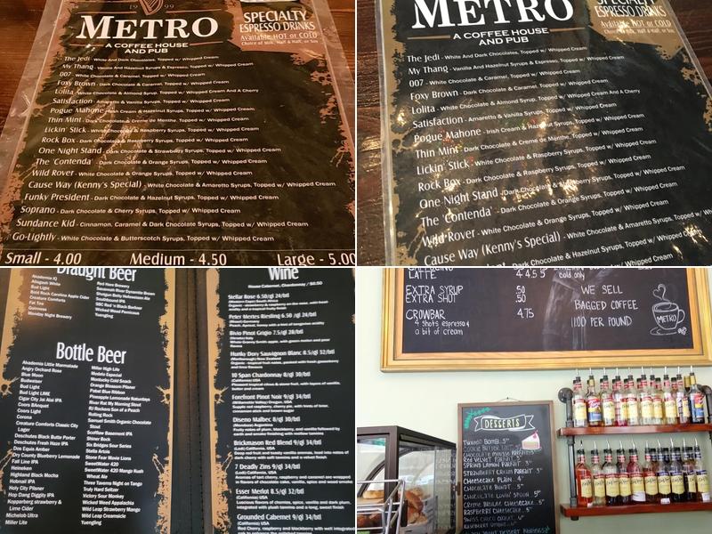 Metro Coffee House Menu