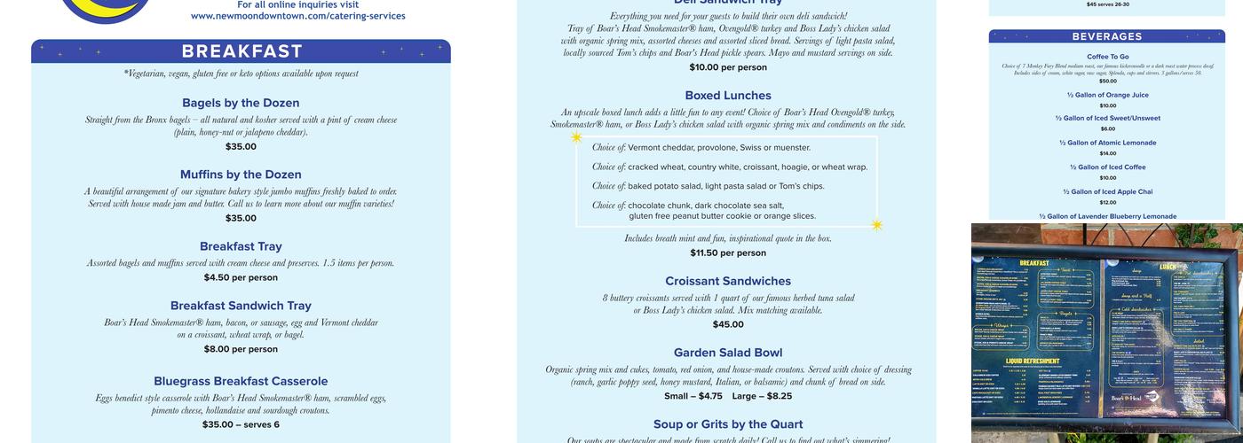 New Moon Cafe Menu