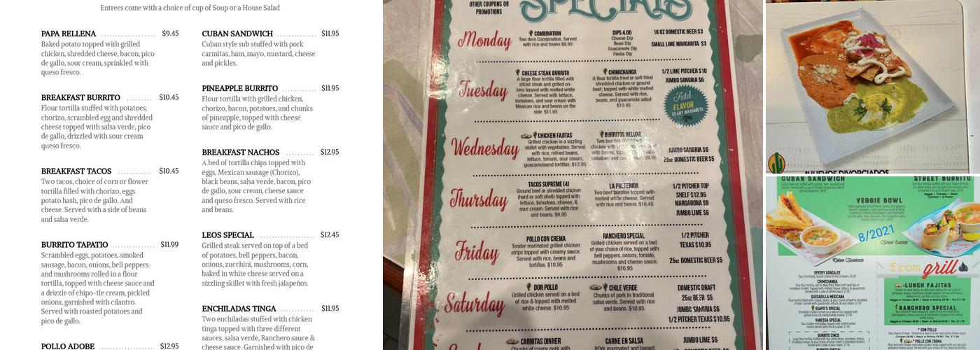 Salsa's Bar & Grill Menu
