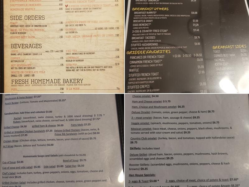 Red Rooster Cafe Menu