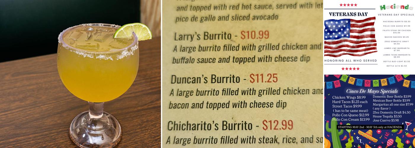 Hacienda Menu