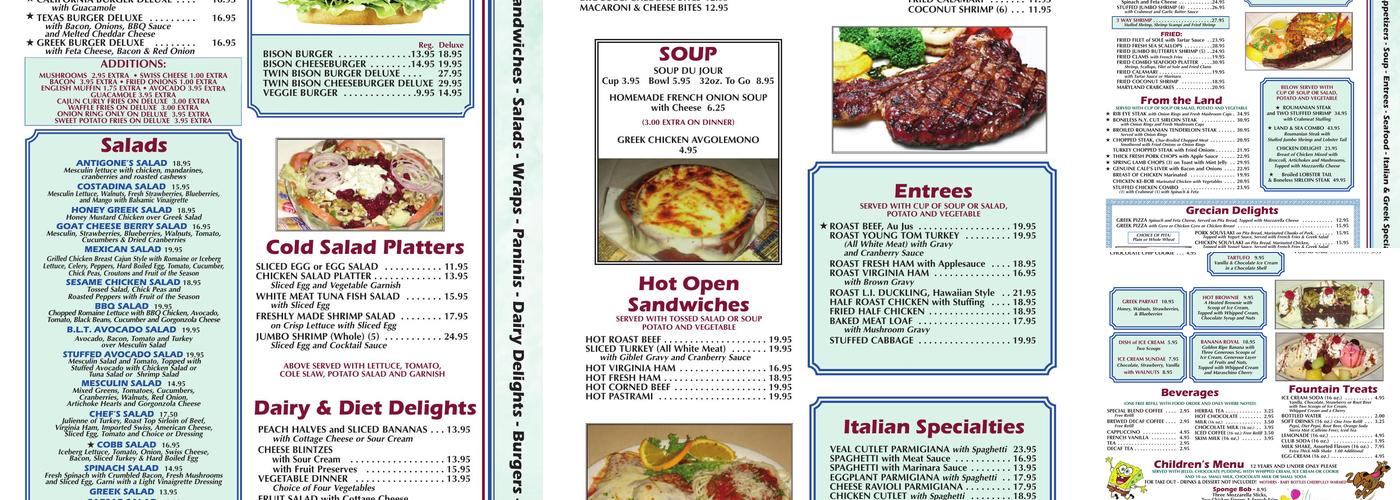 Coram Diner Menu