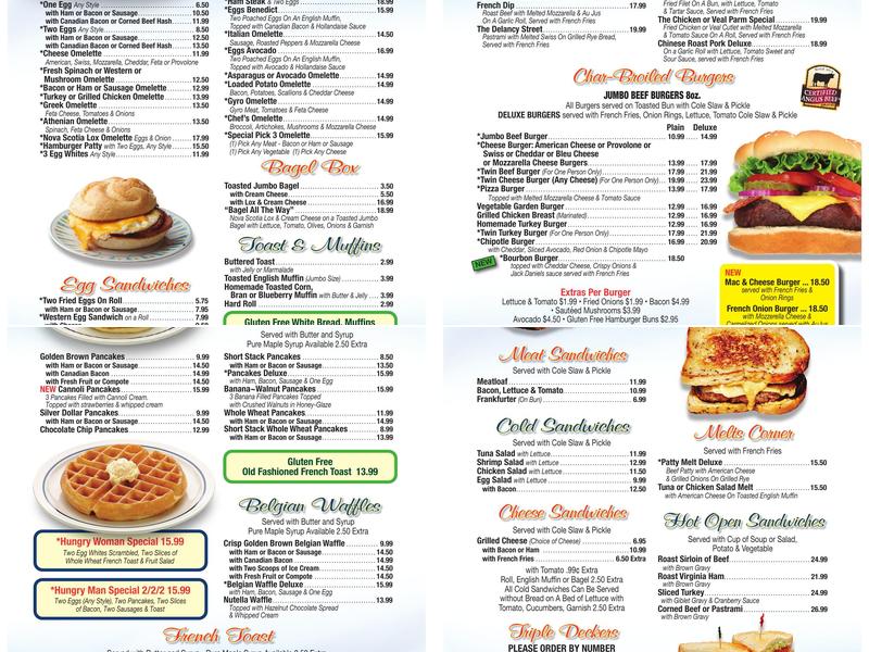 Millennium Diner Menu