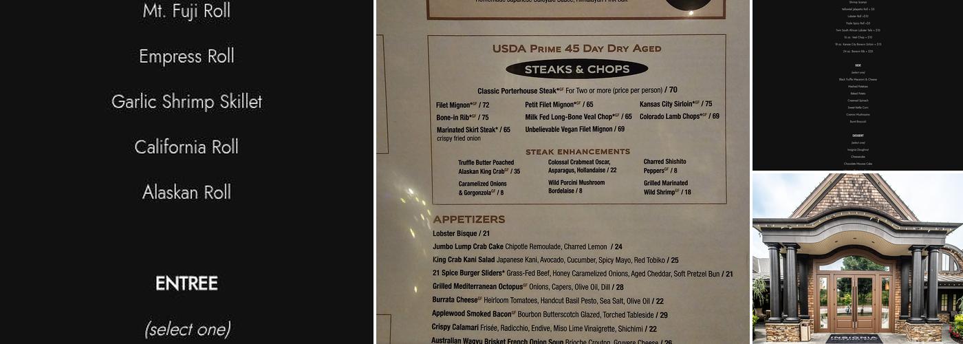 Insignia Prime Steak & Sushi Menu