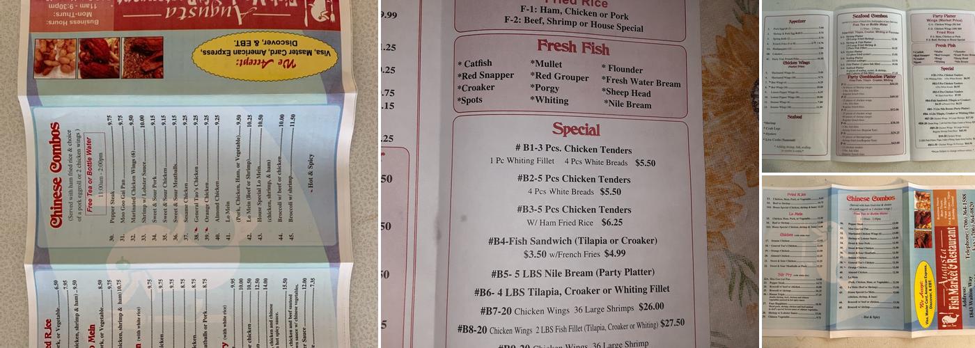Augusta Fish Market & Restaurant Menu