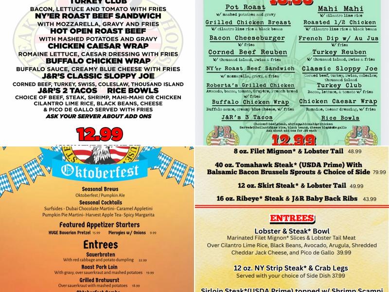 J&R's Islip Steak House Menu