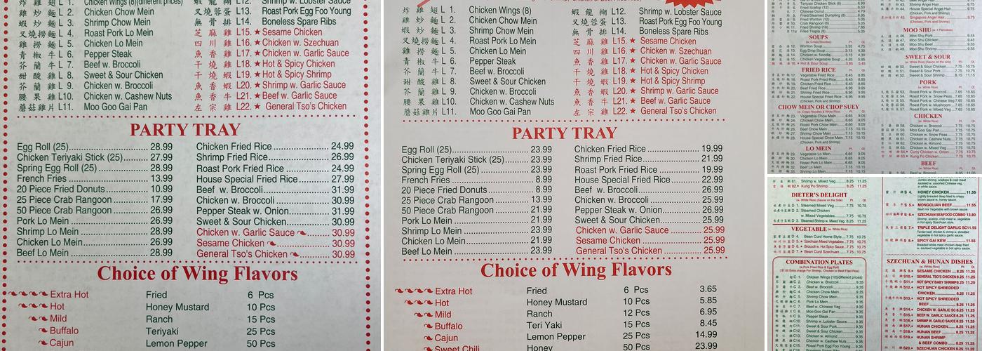 Main China Menu