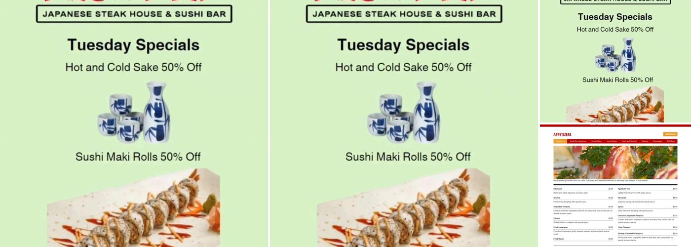 Fujiyama Japanese Steak House & Sushi Bar Menu
