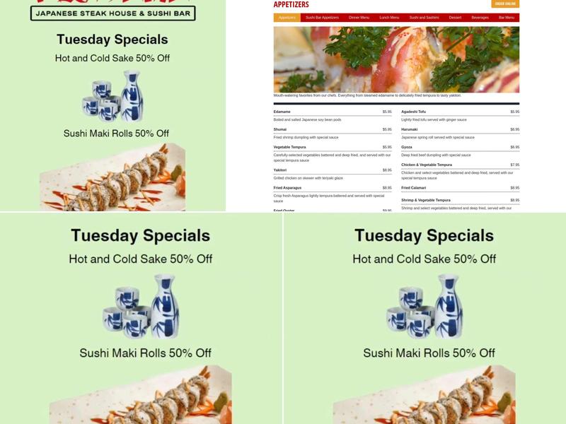 Fujiyama Japanese Steak House & Sushi Bar Menu