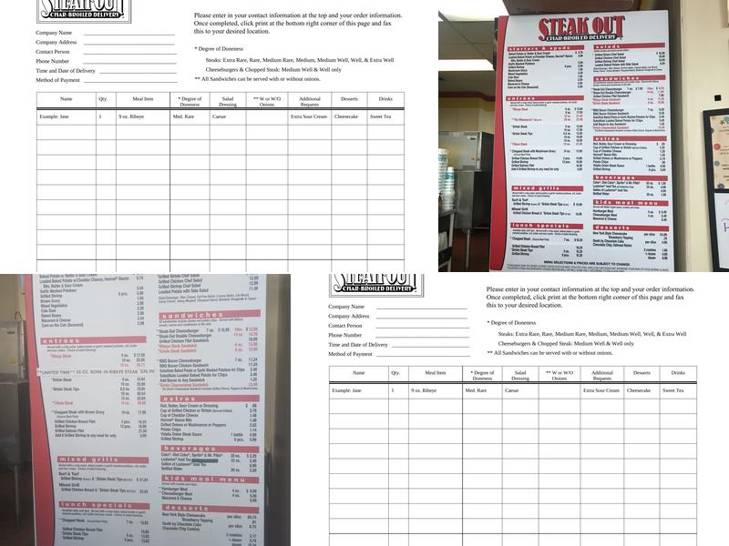 Steak-Out Charbroiled Delivery Menu