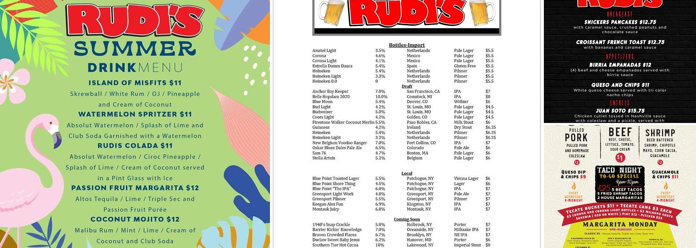Rudi's Bar & Grill Menu