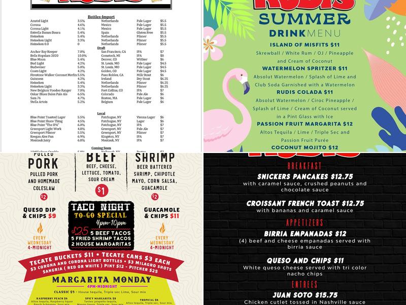 Rudi's Bar & Grill Menu