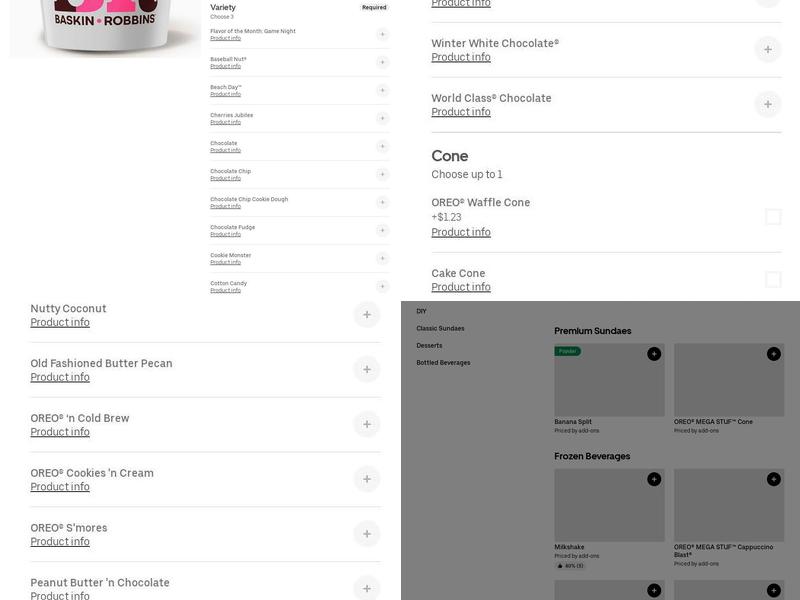 Baskin-Robbins Menu