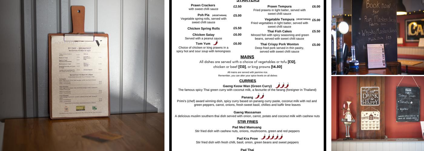 The Village Bar Cafe Menu