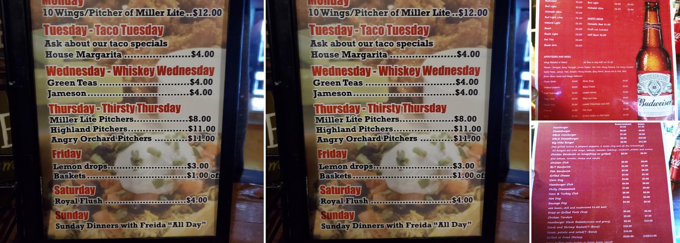 Bruce's Bar& Grill Menu