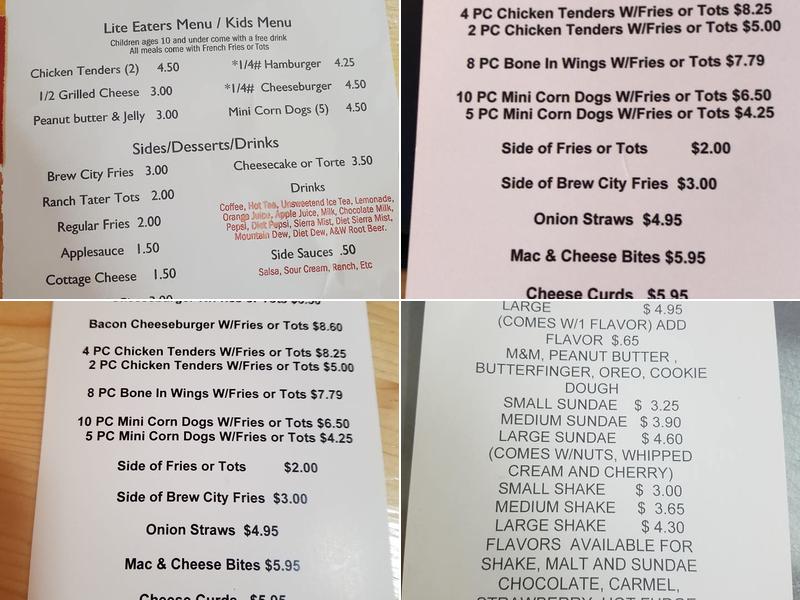 Sunshine and grzyba's Rosholt Cafe Menu