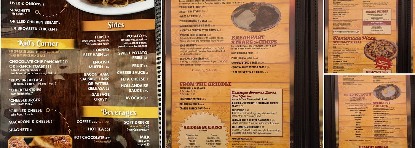 Park Ridge Cafe Menu