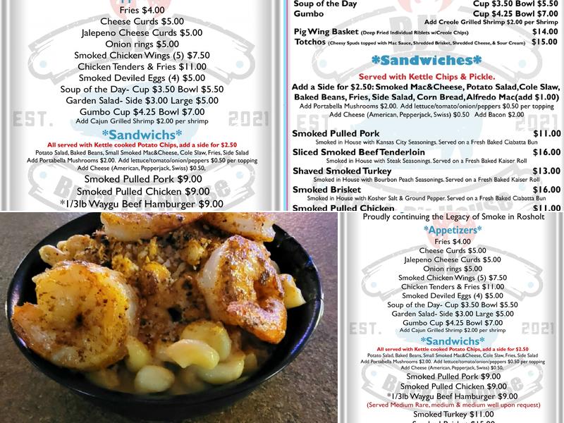 BJ's Brick Pit House Menu