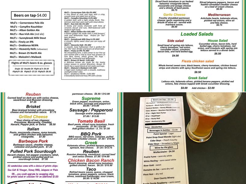 McZ's Brew Pub Menu