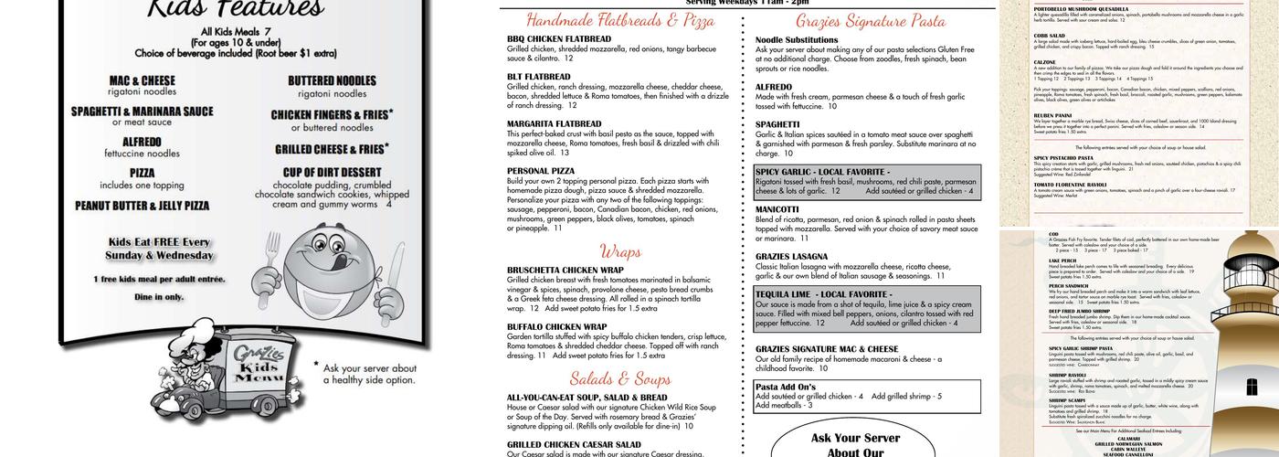 Grazies Italian Grill Menu