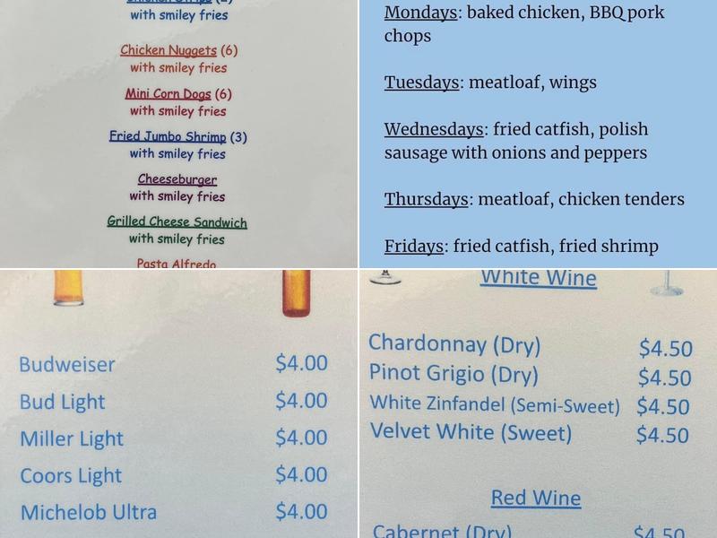 Grecian Steak House Menu